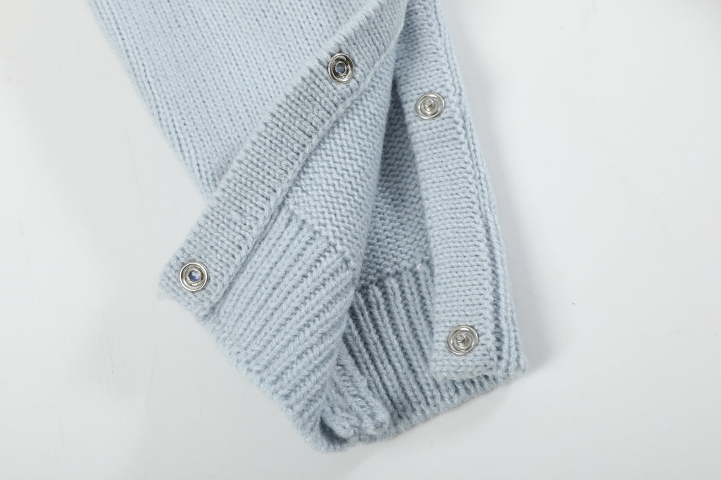 Light Blue Santa Knit Romper - Lil Cactus