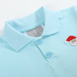 Light Blue Santa Polo Shirt - Lil Cactus