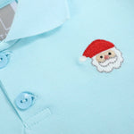 Light Blue Santa Polo Shirt - Lil Cactus