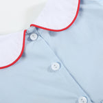 Light Blue Santa Smocked Dress and Bloomers - Lil Cactus