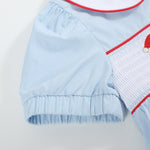 Light Blue Santa Smocked Dress - Lil Cactus