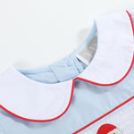 Light Blue Santa Smocked Dress - Lil Cactus