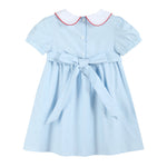 Light Blue Santa Smocked Dress - Lil Cactus