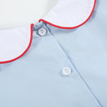 Light Blue Santa Smocked Dress - Lil Cactus