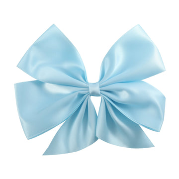 Light Blue Satin Large Bow Hair Clip - Lil Cactus