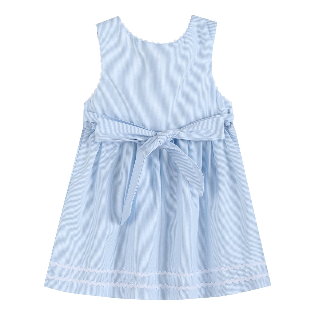 Light Blue Seersucker A - Line Dress - Lil Cactus
