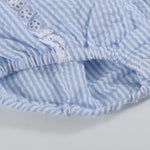 Light Blue Seersucker Easter Bunny Ruffle Romper - Lil Cactus