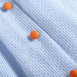 Light Blue Seersucker Pumpkin Yoke Dress - Lil Cactus