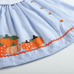 Light Blue Seersucker Pumpkin Yoke Dress - Lil Cactus