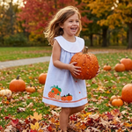 Light Blue Seersucker Pumpkin Yoke Dress - Lil Cactus