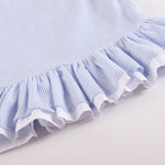 Light Blue Seersucker Ruffle Dress - Lil Cactus