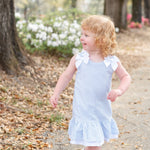 Light Blue Seersucker Ruffle Dress - Lil Cactus