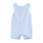 Light Blue Seersucker Turtle Shortall - Lil Cactus