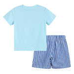 Light Blue Smocked School Shirt and Shorts Set - Lil Cactus