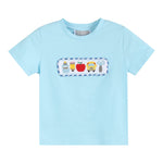 Light Blue Smocked School Shirt and Shorts Set - Lil Cactus