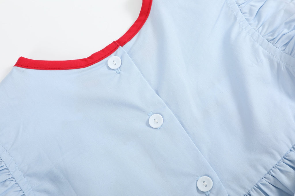 Light Blue USA Flag Smocked Dress - Lil Cactus