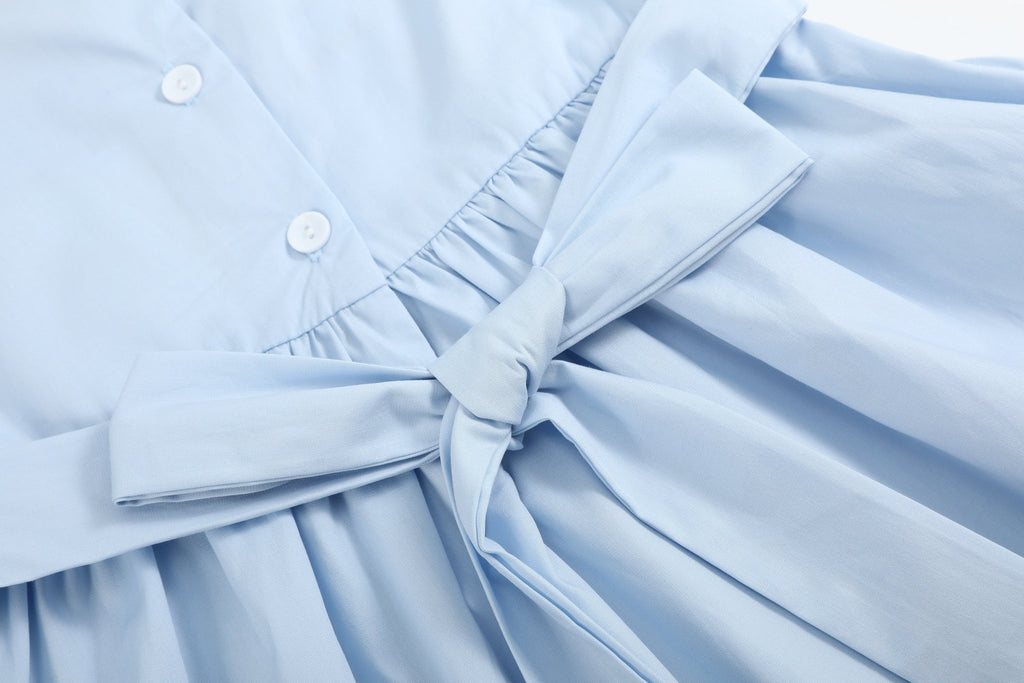 Light Blue USA Flag Smocked Dress - Lil Cactus