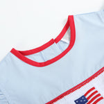 Light Blue USA Flag Smocked Dress - Lil Cactus