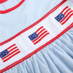 Light Blue USA Flag Smocked Dress - Lil Cactus
