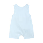 Light Blue USA Flag Smocked Shortalls - Lil Cactus