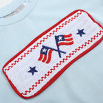 Light Blue USA Flag Smocked T-Shirt and Shorts Set - Lil Cactus