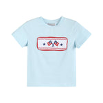 Light Blue USA Flag Smocked T-Shirt and Shorts Set - Lil Cactus