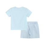 Light Blue USA Flag Smocked T-Shirt and Shorts Set - Lil Cactus