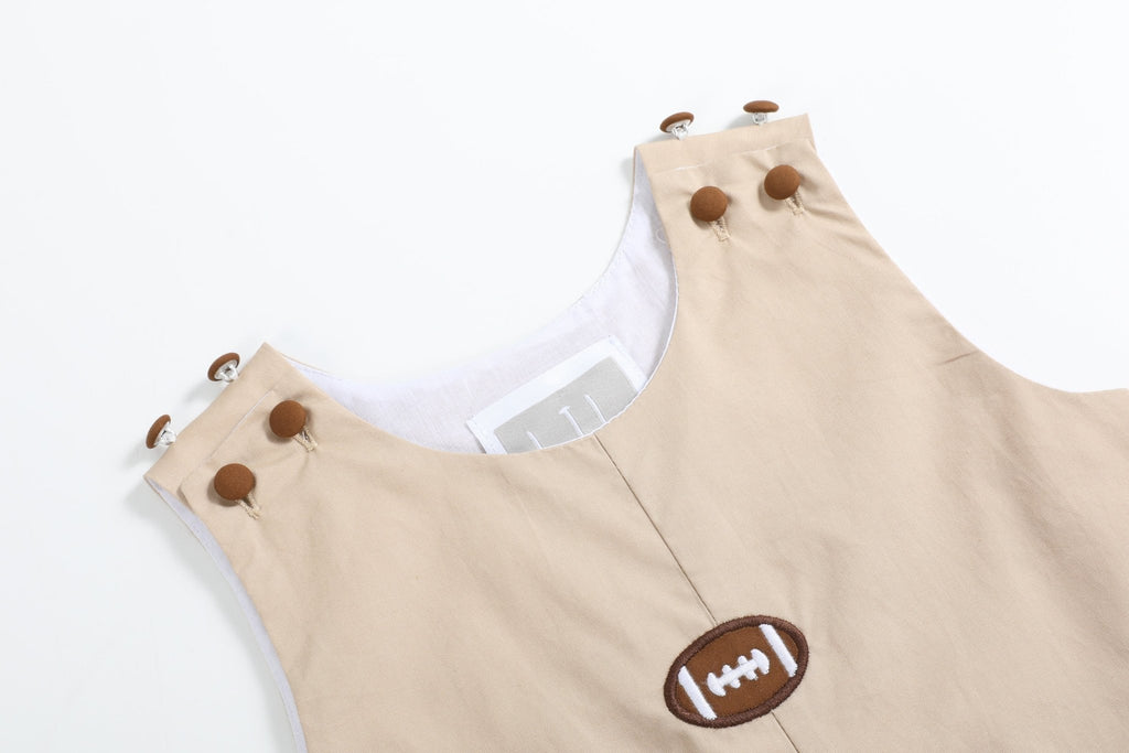 Light Brown Football Overalls - Lil Cactus