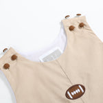 Light Brown Football Overalls - Lil Cactus