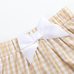 Light Brown Gingham Pumpkin Vine Dress and Bloomer Set - Lil Cactus