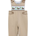 Light Brown Mallard Smocked Overalls - Lil Cactus