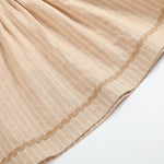 Light Brown Pinstripe Pumpkin Smocked Dress and Bloomer Set - Lil Cactus
