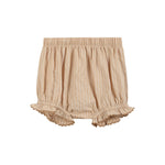 Light Brown Pinstripe Pumpkin Smocked Dress and Bloomer Set - Lil Cactus