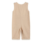 Light Brown Pinstripe Pumpkin Smocked Overalls - Lil Cactus