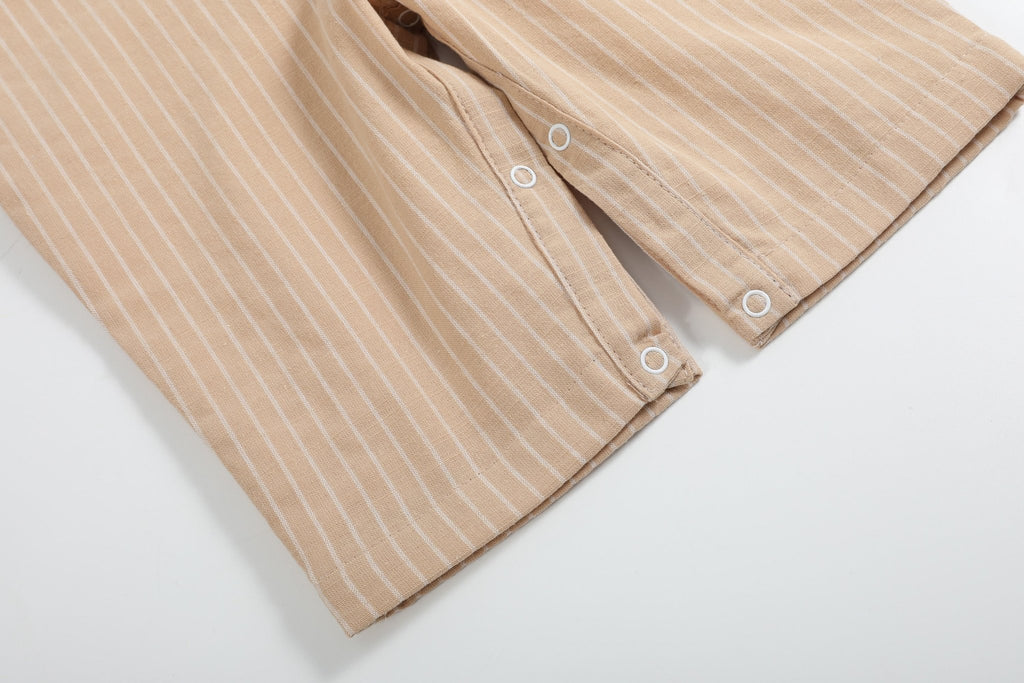 Light Brown Pinstripe Smocked Jon Jons - Lil Cactus