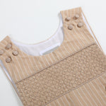 Light Brown Pinstripe Smocked Jon Jons - Lil Cactus