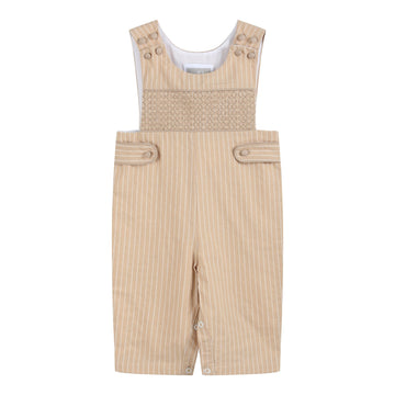 Light Brown Pinstripe Smocked Jon Jons - Lil Cactus