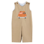 Light Brown Pumpkin Football Truck Overalls - Lil Cactus