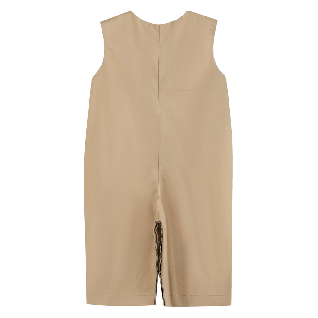 Light Brown Pumpkin Football Truck Overalls - Lil Cactus