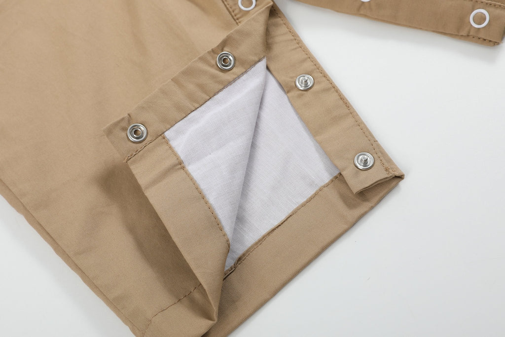 Light Brown Pumpkin Football Truck Overalls - Lil Cactus