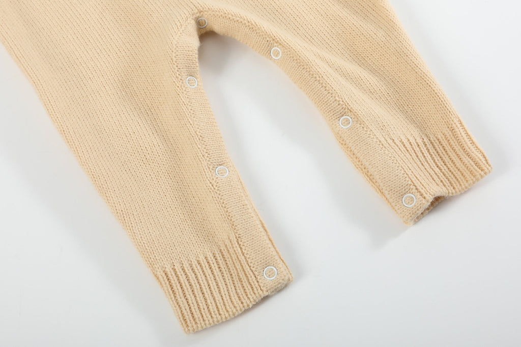 Light Brown Pumpkin Knit Romper - Lil Cactus