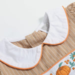 Light Brown Pumpkin Smocked Collared Dress - Lil Cactus