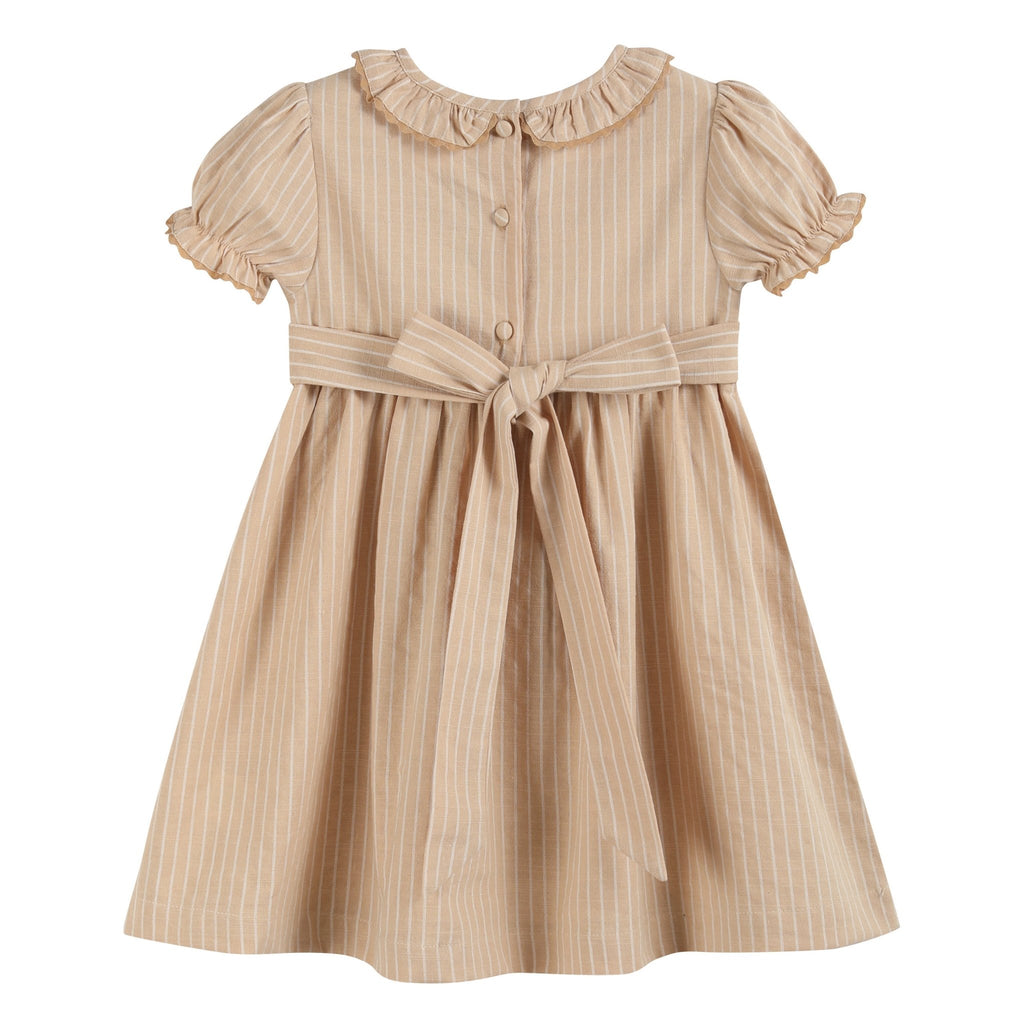 Light Brown Smocked Ruffle Dress - Lil Cactus