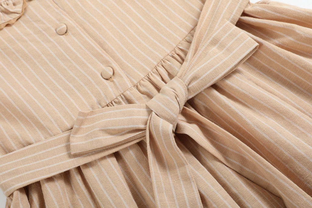 Light Brown Smocked Ruffle Dress - Lil Cactus