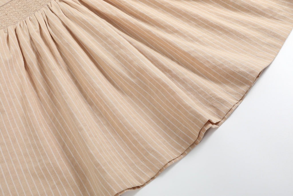 Light Brown Smocked Ruffle Dress - Lil Cactus