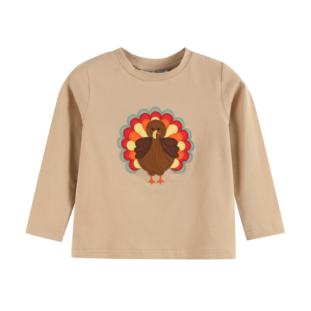 Light Brown Turkey Shirt and Sage Green Pants Set - Lil Cactus
