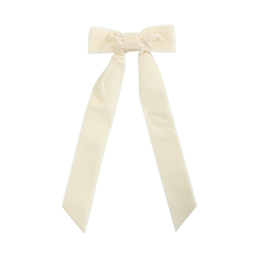 Light Cream Long Tails Hair Bow - Lil Cactus