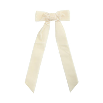 Light Cream Long Tails Hair Bow - Lil Cactus