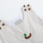 Light Gray Mallard Duck Overalls - Lil Cactus