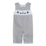 Light Gray Mallard Smocked Overalls - Lil Cactus